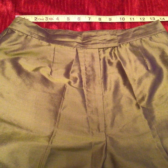 Vintage 90s Pant Suit - Silk Olive Green - Picture 6 of 12